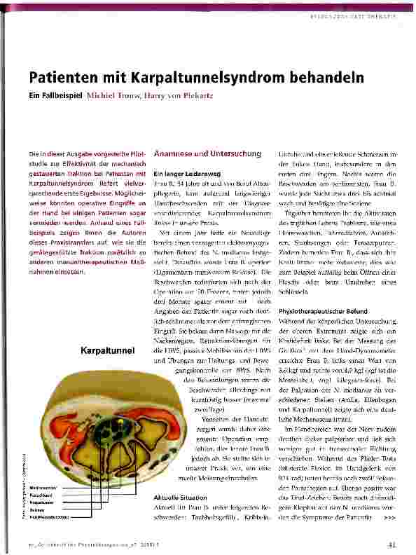 Vorschauseite 1: Patienten mit Karpaltunnelsyndrom behandeln