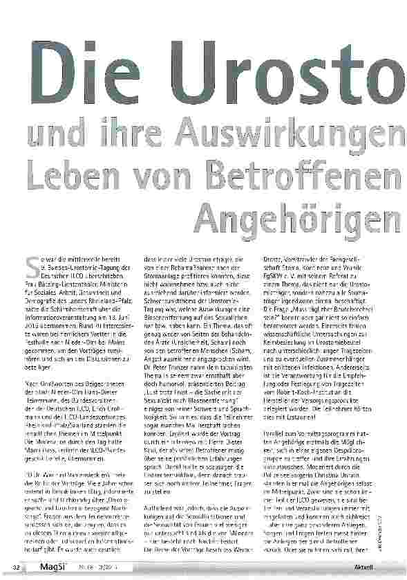 Vorschauseite 1: Die Urostomie und ihre Auswirkungen auf das Leben von Betroffenen und Angehörigen
