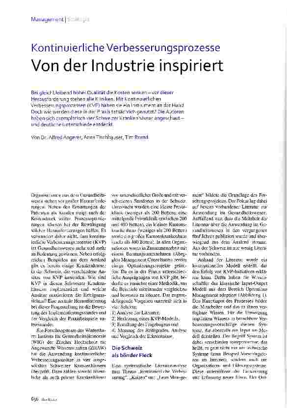 Vorschauseite 1: Kontinuierliche Verbesserungsprozesse Von der Industrie inspiriert