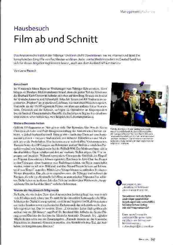 Vorschauseite 1: Film ab und Schnitt