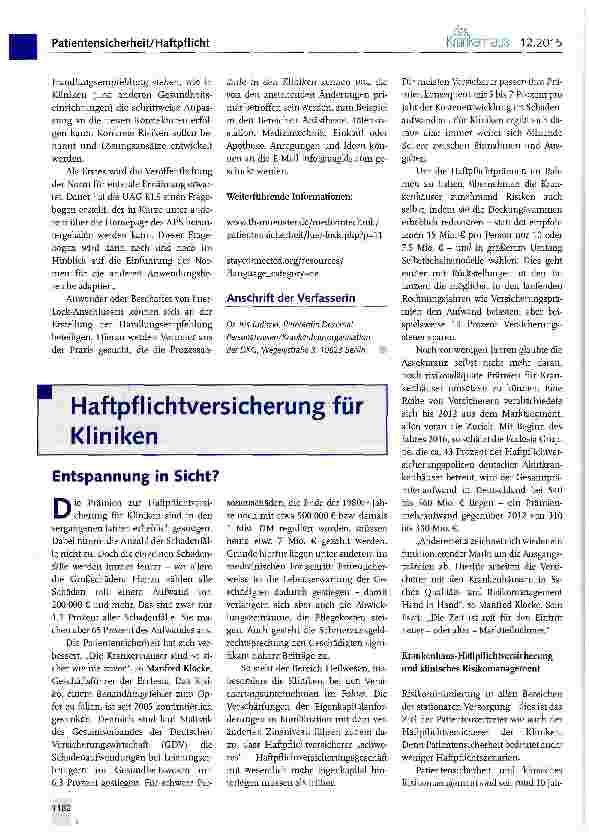 Vorschauseite 1: Entspannung in Sicht?