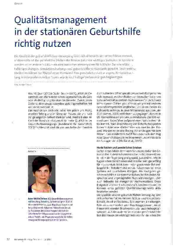Vorschauseite 1: Qualitätsmanagement in der stationären Geburtshilfe richtig nutzen