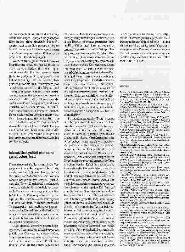 Vorschauseite 3: Pharmakogenetik -Leistungspotenziale und Grenzen