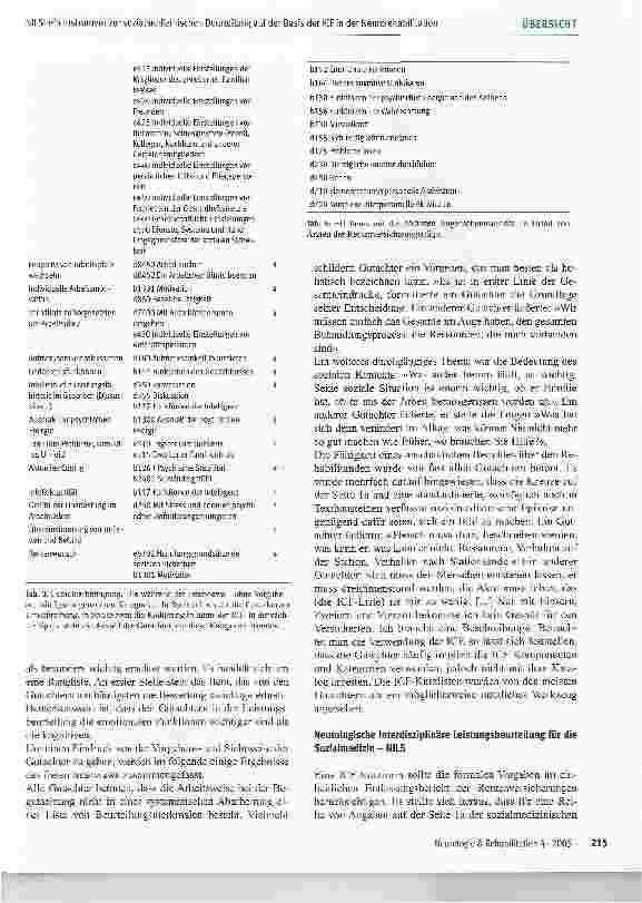 Vorschauseite 4: NILS - ein Instrument zur sozialmedizinischen Beurteilung auf der Basis der ICF in der Neurorehabilitation