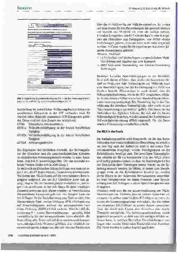 Vorschauseite 5: NILS - ein Instrument zur sozialmedizinischen Beurteilung auf der Basis der ICF in der Neurorehabilitation
