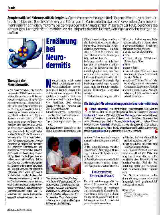 Vorschauseite 1: Ernährung bei Neurodermitis Symptomatik bei Nahrungsmittelallergie