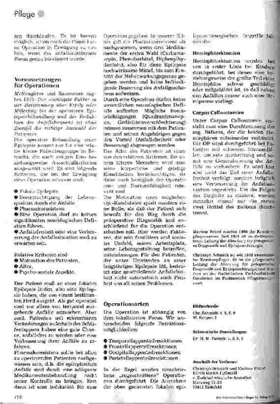 Vorschauseite 5: Epilepsie - Neurochirurgie 1. Teil: Medizinische Aspekte während des Intensivmonitorings