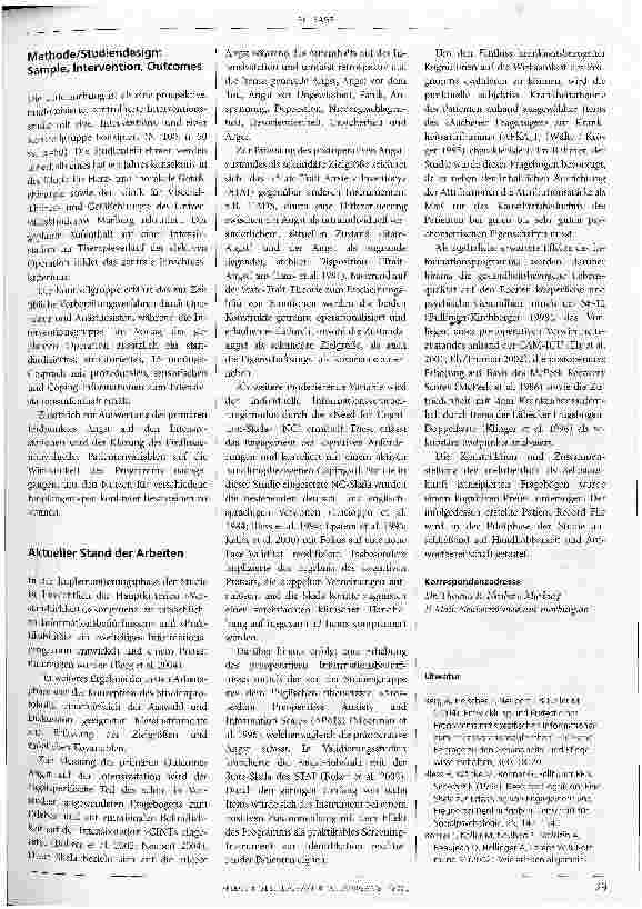 Vorschauseite 2: Präoperative Informationen zum IntensivstationsaufenthaltAuswahl und Diskussion der Messinstrumente