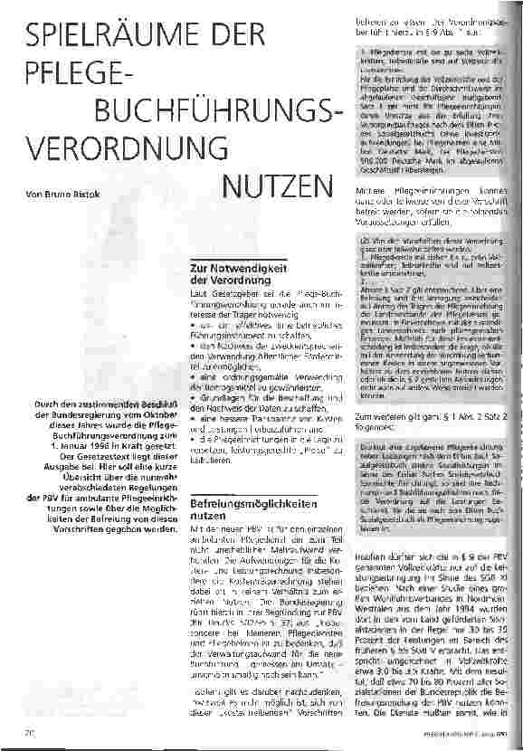 Vorschauseite 1: Spielräume der Pflege-Buchführungsverordnung nutzen