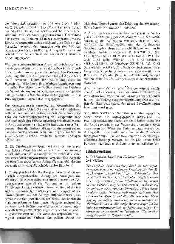 Vorschauseite 2: Gelb als BenutzungsmarkeHanseatisches Oberlandesgericht, Urteil vom 3. Dezember 2003, 5 U 36/03 (rechtskräftig)
