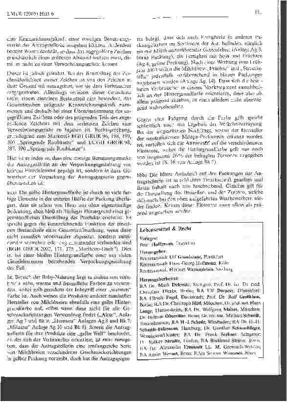 Vorschauseite 4: Gelb als BenutzungsmarkeHanseatisches Oberlandesgericht, Urteil vom 3. Dezember 2003, 5 U 36/03 (rechtskräftig)