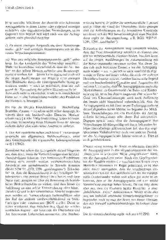 Vorschauseite 6: Gelb als BenutzungsmarkeHanseatisches Oberlandesgericht, Urteil vom 3. Dezember 2003, 5 U 36/03 (rechtskräftig)