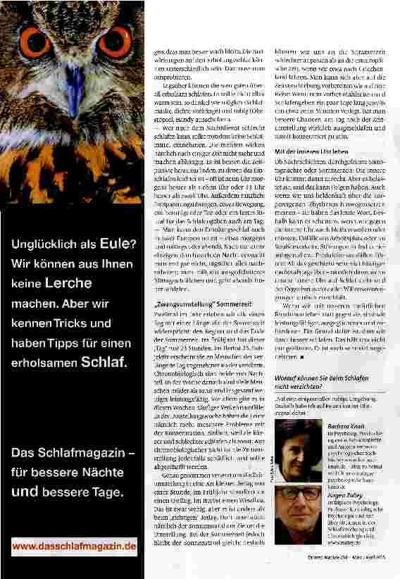 Vorschauseite 4: Die innere Uhr und guter Schlaf