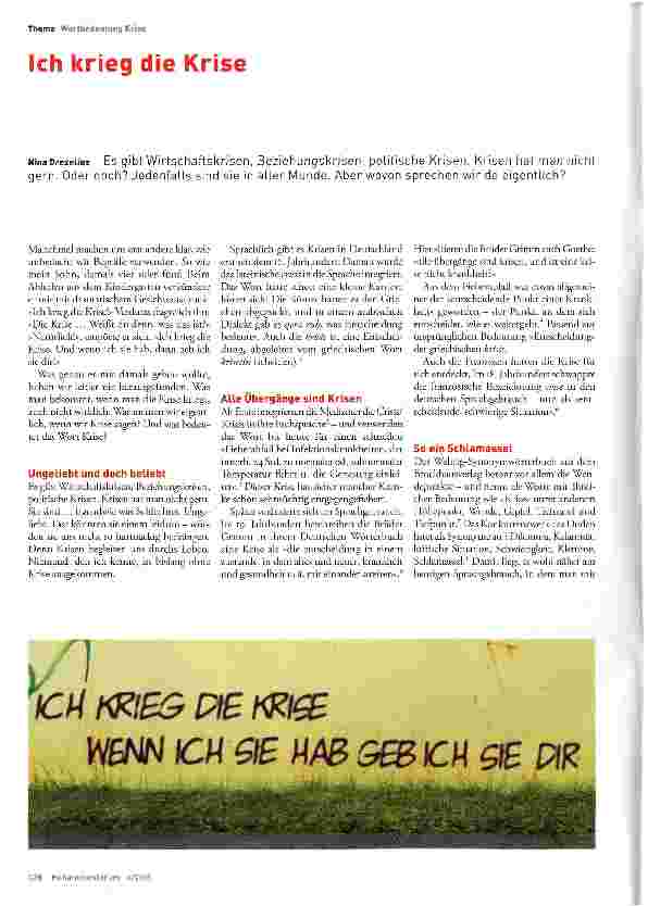 Vorschauseite 1: Ich krieg die Krise