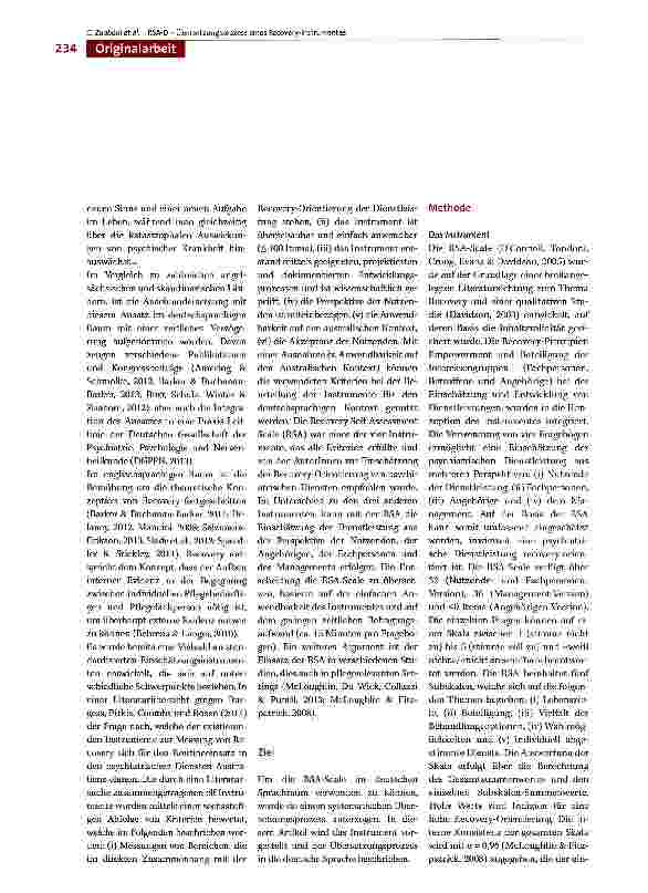 Vorschauseite 2: Recovery Seif Assessment - Übersetzung und kulturelle Anpassung eines recovery-orientierten Einschätzungsinstrumentes