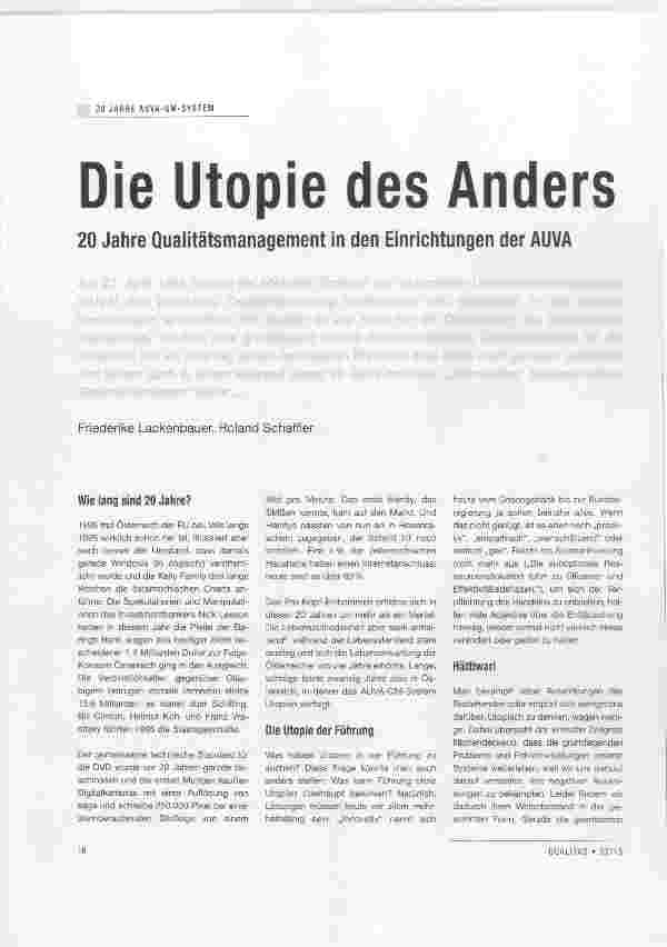 Vorschauseite 1: Die Utopie des Anders