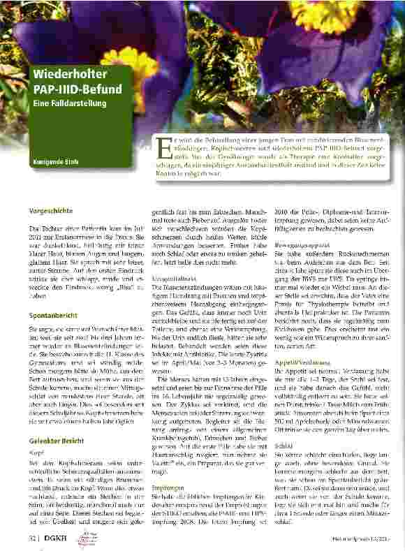 Vorschauseite 1: Wiederholter PAP-IIID-Befund
