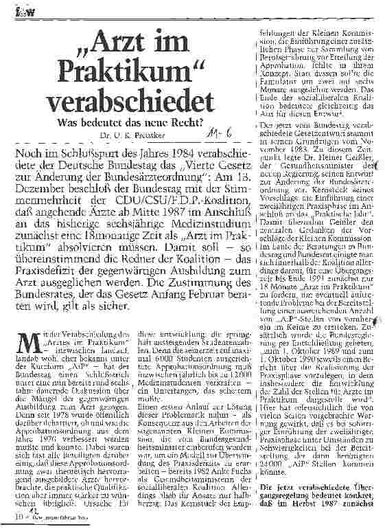 Vorschauseite 1: Arzt im Praktikum verabschiedet Was bedeutet das neue Recht?