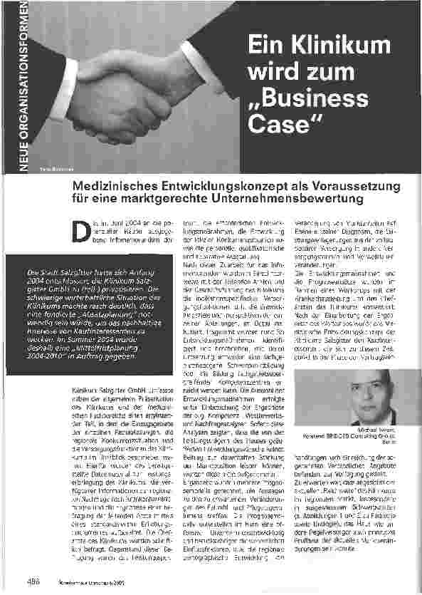 Vorschauseite 1: Ein Klinikum wird zum Business Case