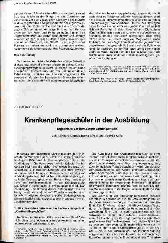 Vorschauseite 1: Krankenpflegeschüler in der Ausbildung Ergebnisse der Hamburger Lehrlingsstudie