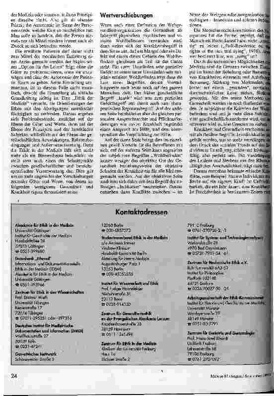 Vorschauseite 2: Die Last der Verantwortung Ethische Fragestellungen in der Medizin