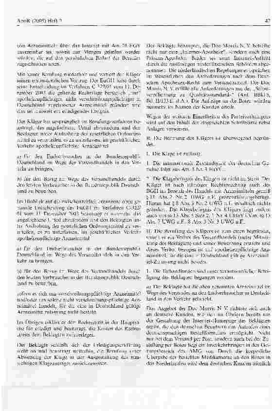 Vorschauseite 2: Arzneimittelversand aus den Niederlanden entspricht nicht deutschem Recht