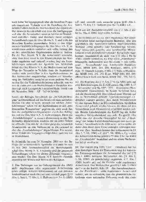 Vorschauseite 3: Arzneimittelversand aus den Niederlanden entspricht nicht deutschem Recht