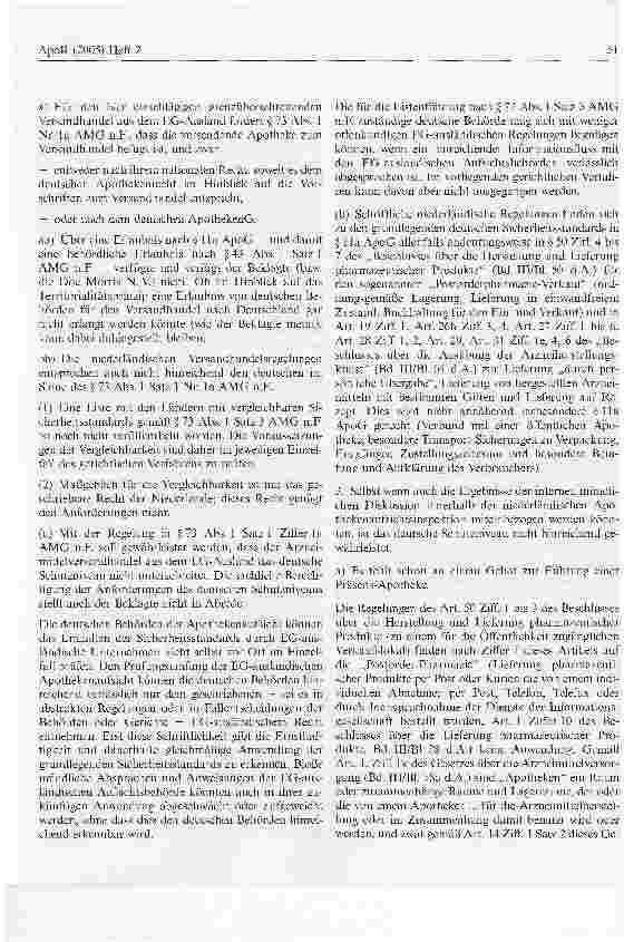 Vorschauseite 6: Arzneimittelversand aus den Niederlanden entspricht nicht deutschem Recht