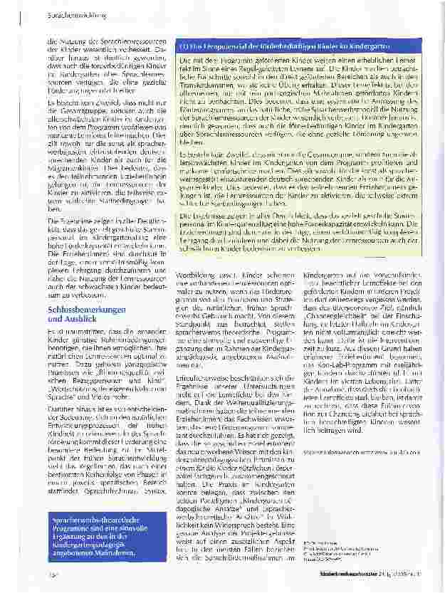 Vorschauseite 5: Sprachliche Frühförderung als ChanceÜber Lernund Lehrpotenzial im Kindergarten