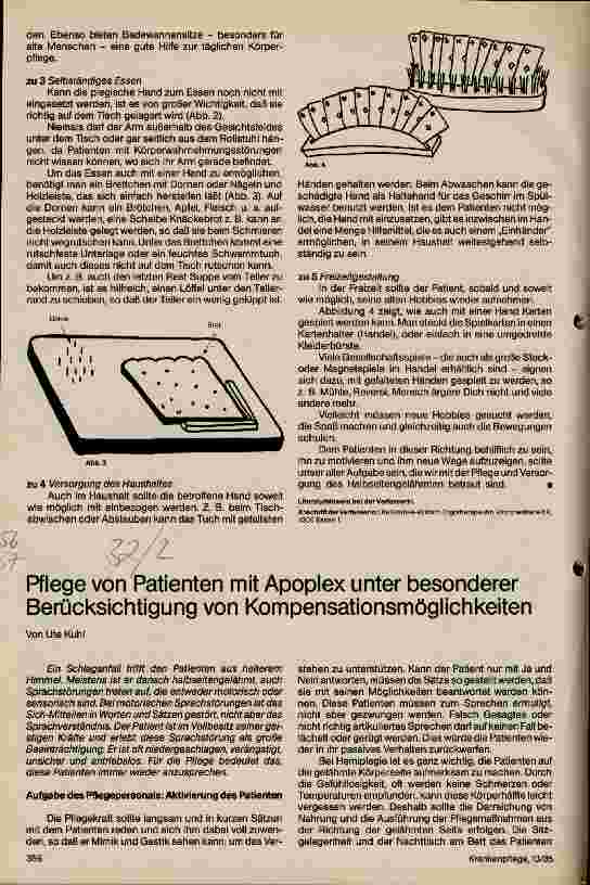 Vorschauseite 1: Pflege von Patienten mit Apoplex unter besonderer Berücksichtigung von Kompensationsmöglichkeiten