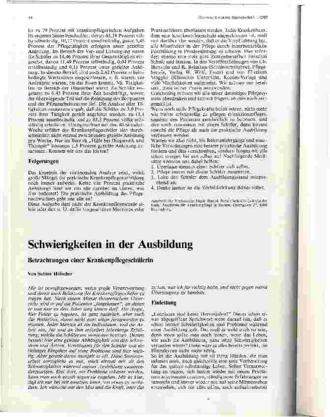 Vorschauseite 1: Schwierigkeiten in der Ausbildung