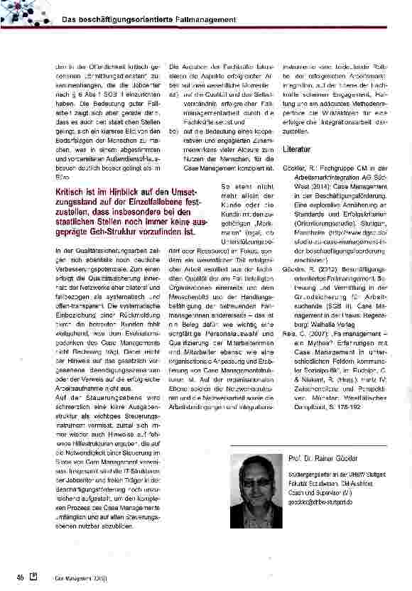 Vorschauseite 5: Das beschäftigungsorientierte Fallmanagement -und es wirkt doch! ?