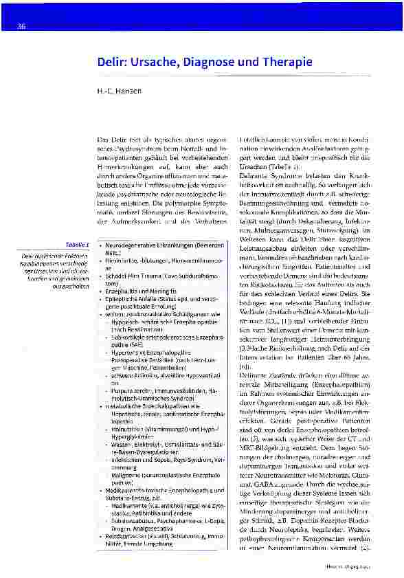 Vorschauseite 1: Delir: Ursache, Diagnose und Therapie