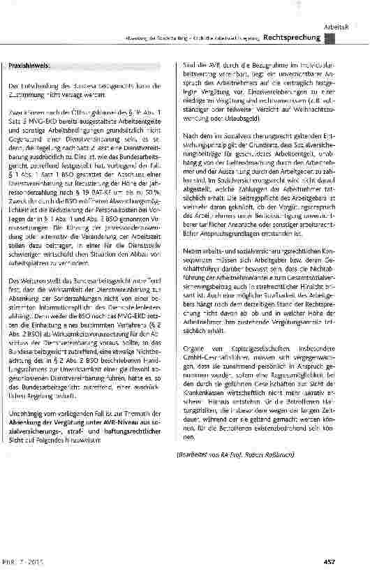 Vorschauseite 5: Absenkung der Sonderzahlung - Kirchliche Arbeitsrechtsregelung