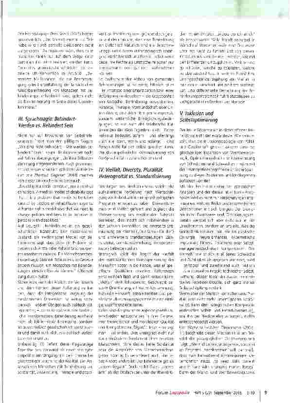 Vorschauseite 4: Inklusion oder Emanzipation von Menschen mit Behinderung?