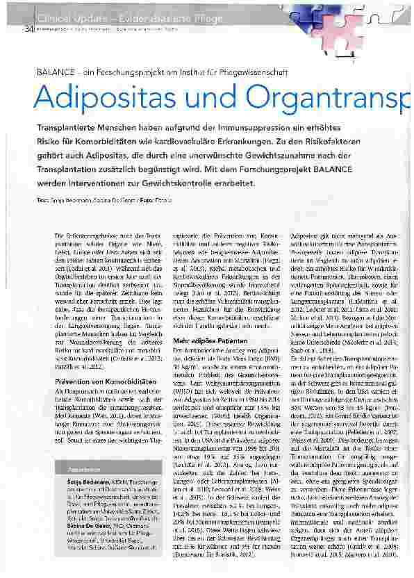 Vorschauseite 1: Adipositas und Organtransplantation