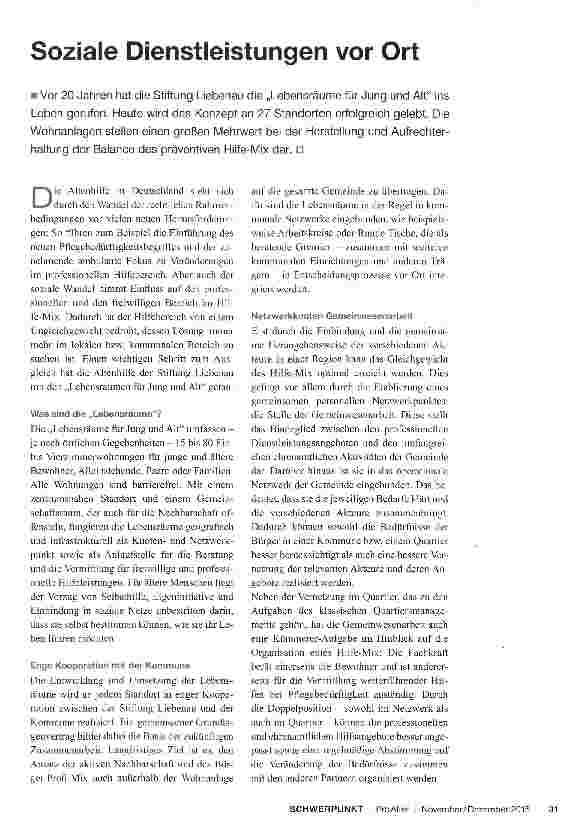Vorschauseite 1: Soziale Dienstleistungen vor Ort