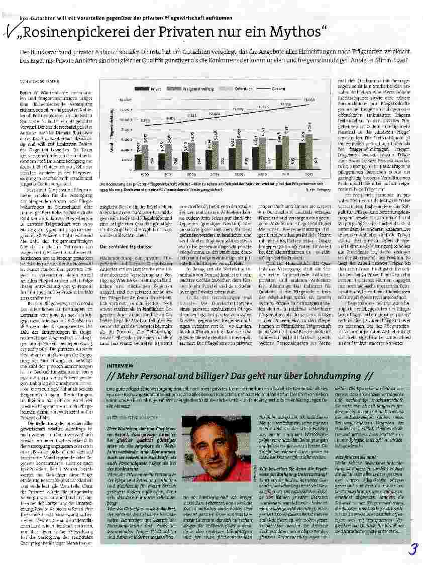 Vorschauseite 1: Rosinenpickerei der Privaten nur ein Mythos