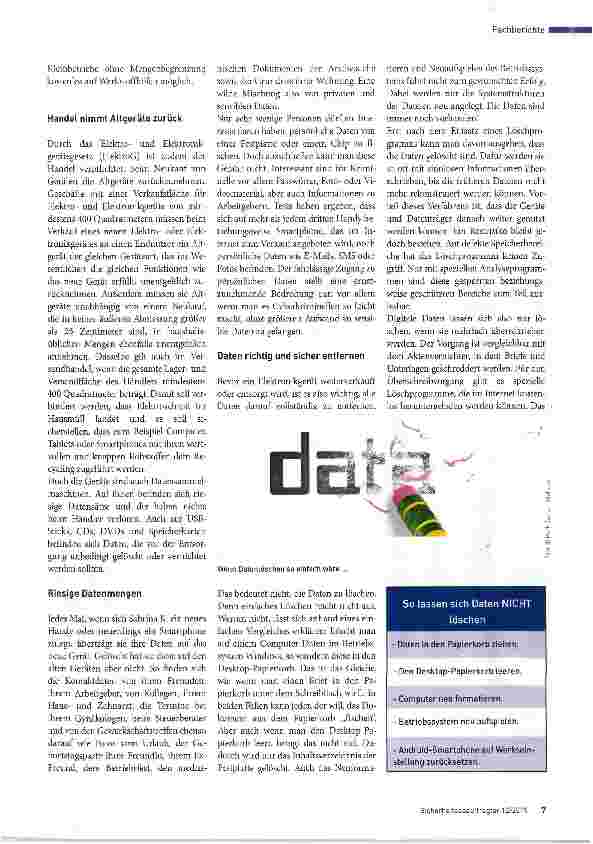 Vorschauseite 2: Daten haben auf Elektroschrott nichts zu suchen