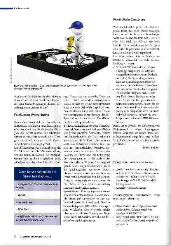 Vorschauseite 3: Daten haben auf Elektroschrott nichts zu suchen