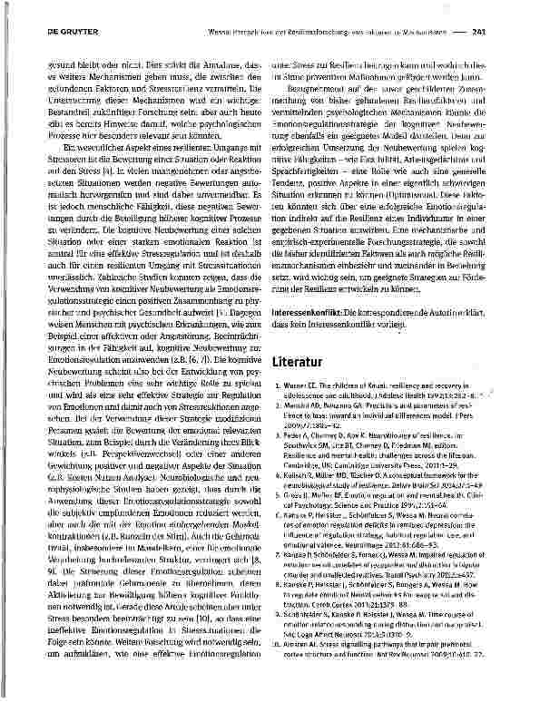 Vorschauseite 2: Perspektiven der Resilienzforschung: von Faktoren zu Mechanismen