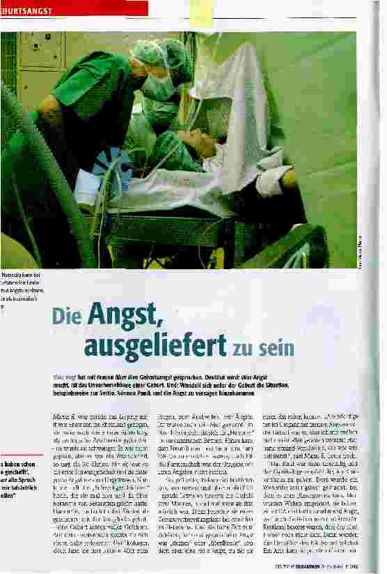 Vorschauseite 1: Die Angst, ausgeliefert zu sein