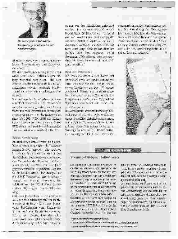 Vorschauseite 2: Ans eigene Alter denkenBetriebliche Altersvorsorge