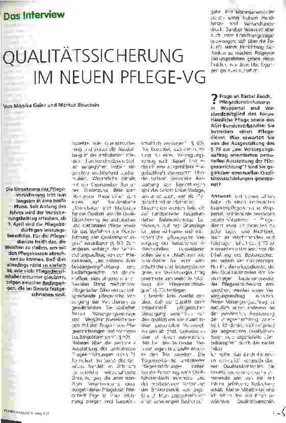 Vorschauseite 1: Qualitätssicherung im neuen Pflege-VG