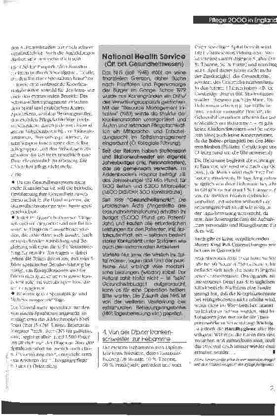 Vorschauseite 3: Budgetäre Eigenständigkeit, aber auch großer ökonomischer Druck Krankenpflege in Großbritannien 2. Teil