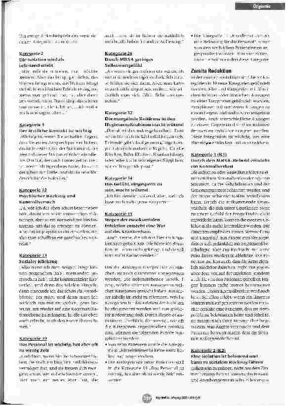 Vorschauseite 6: Wie erleben Patienten die Isolation im Krankenhaus aufgrund einer Infektion oder Kolonisation mit MRSA?
