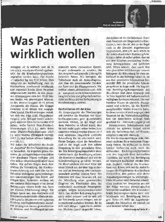Vorschauseite 2: Was Patienten wirklich wollen?