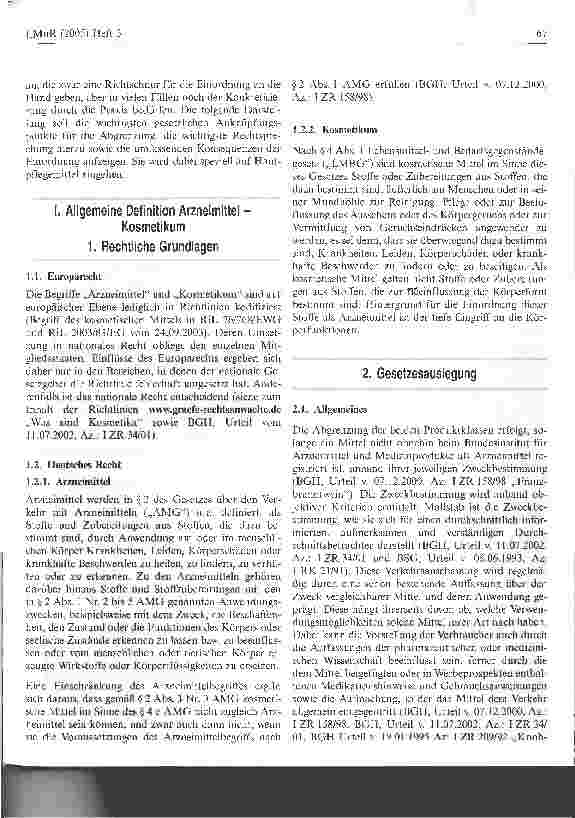 Vorschauseite 2: Abgrenzung Arzneimittel - Kosmetikum bei Hautpflegepräparaten