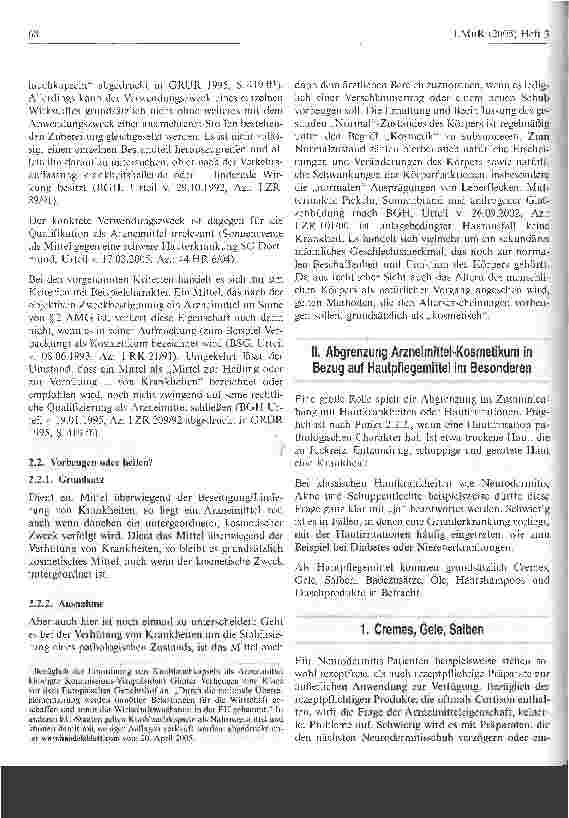 Vorschauseite 3: Abgrenzung Arzneimittel - Kosmetikum bei Hautpflegepräparaten