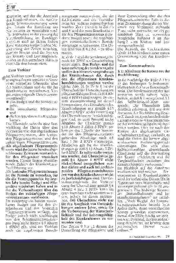 Vorschauseite 4: Der Kostenund Leistungsnachweis Neue BPflV